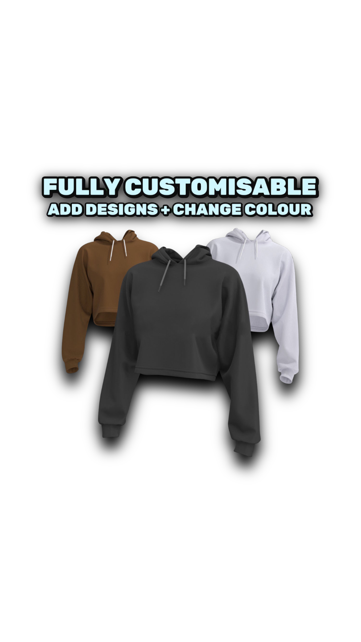 3D Cropped Hoodie Mock-up Read description❗️