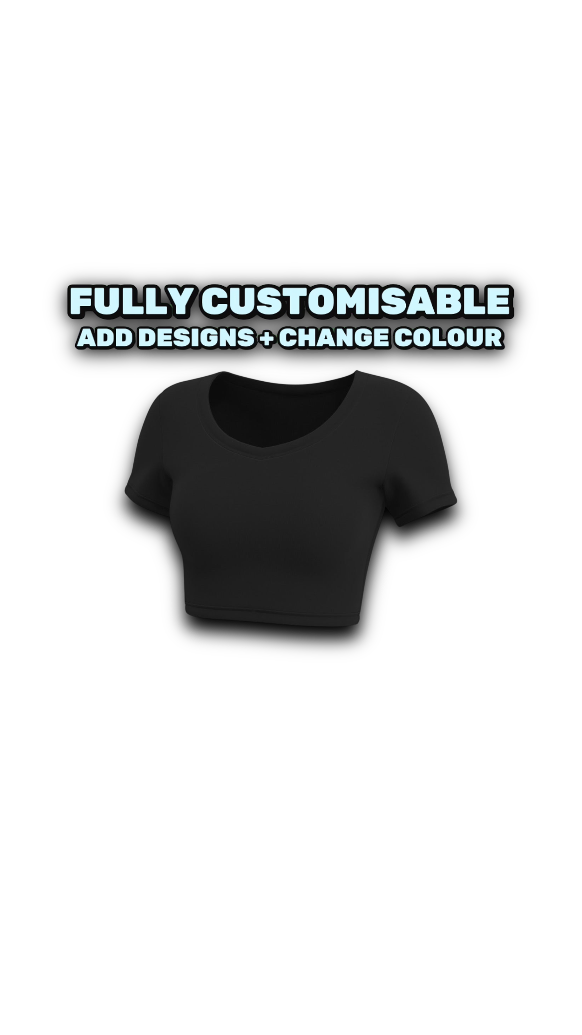 3D Cropped T Shirt Mock-up Fully Customisable Read description❗️