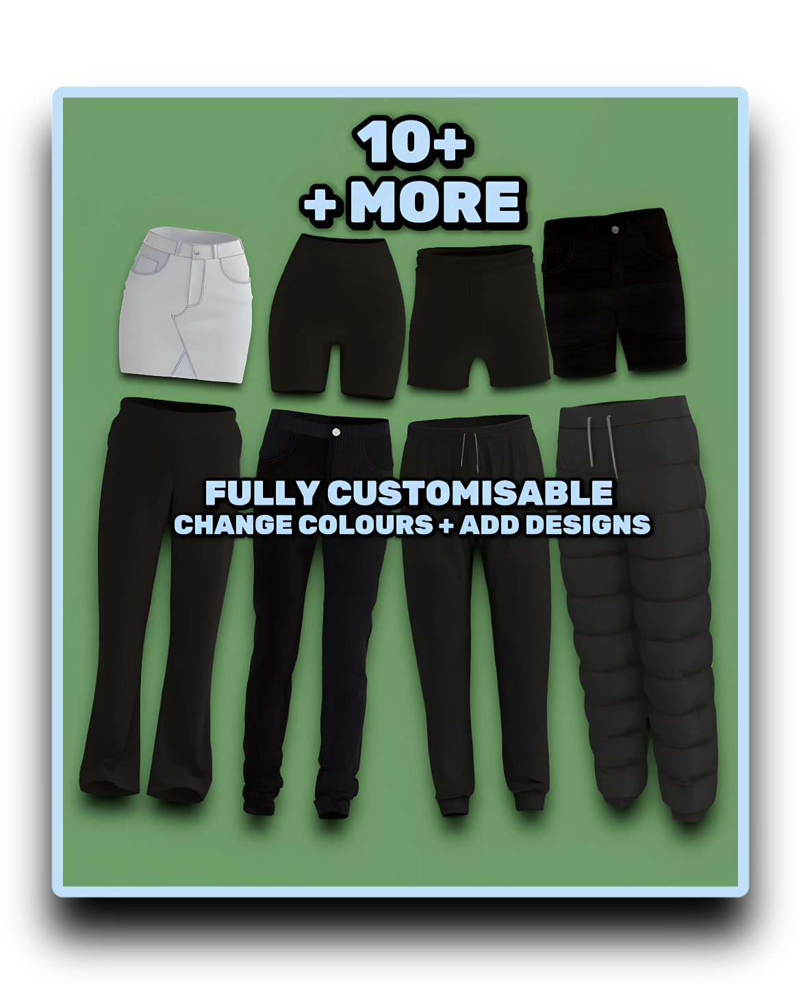 (10) 3D PANTS & MORE MOCK-UP BUNDLE